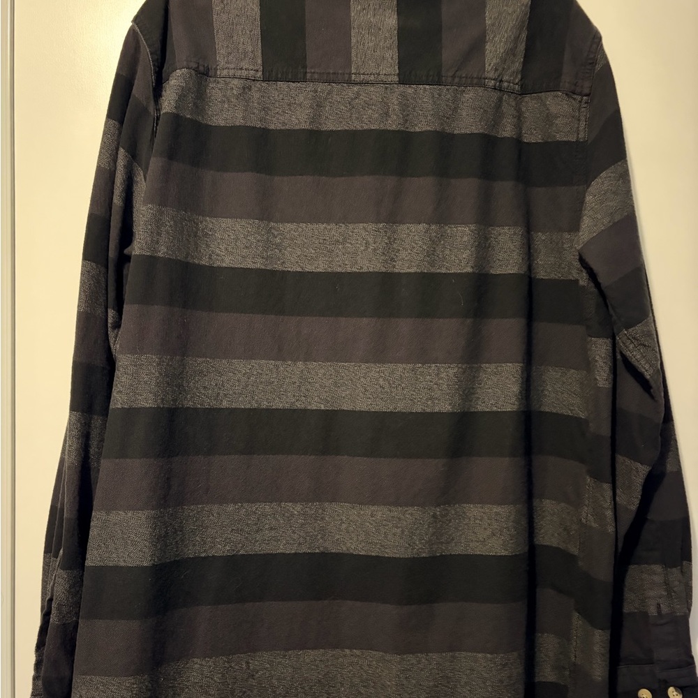 Triple Five Soul Black and Gray Striped Men's Shirt - Picture 2 of 4